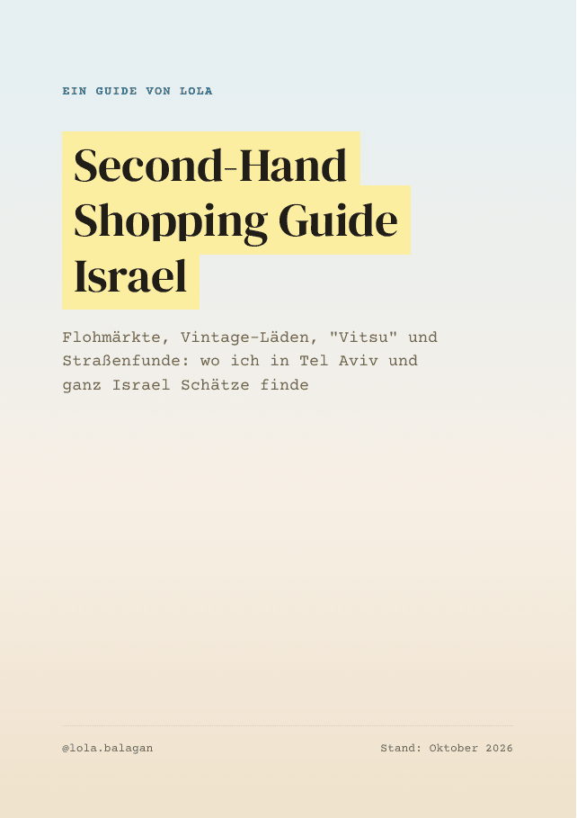 Cover: Second-Hand Shopping Guide Israel
